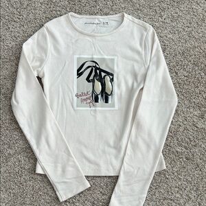 Abercrombie kids White Ballet Graphic Long Sleeve Tee